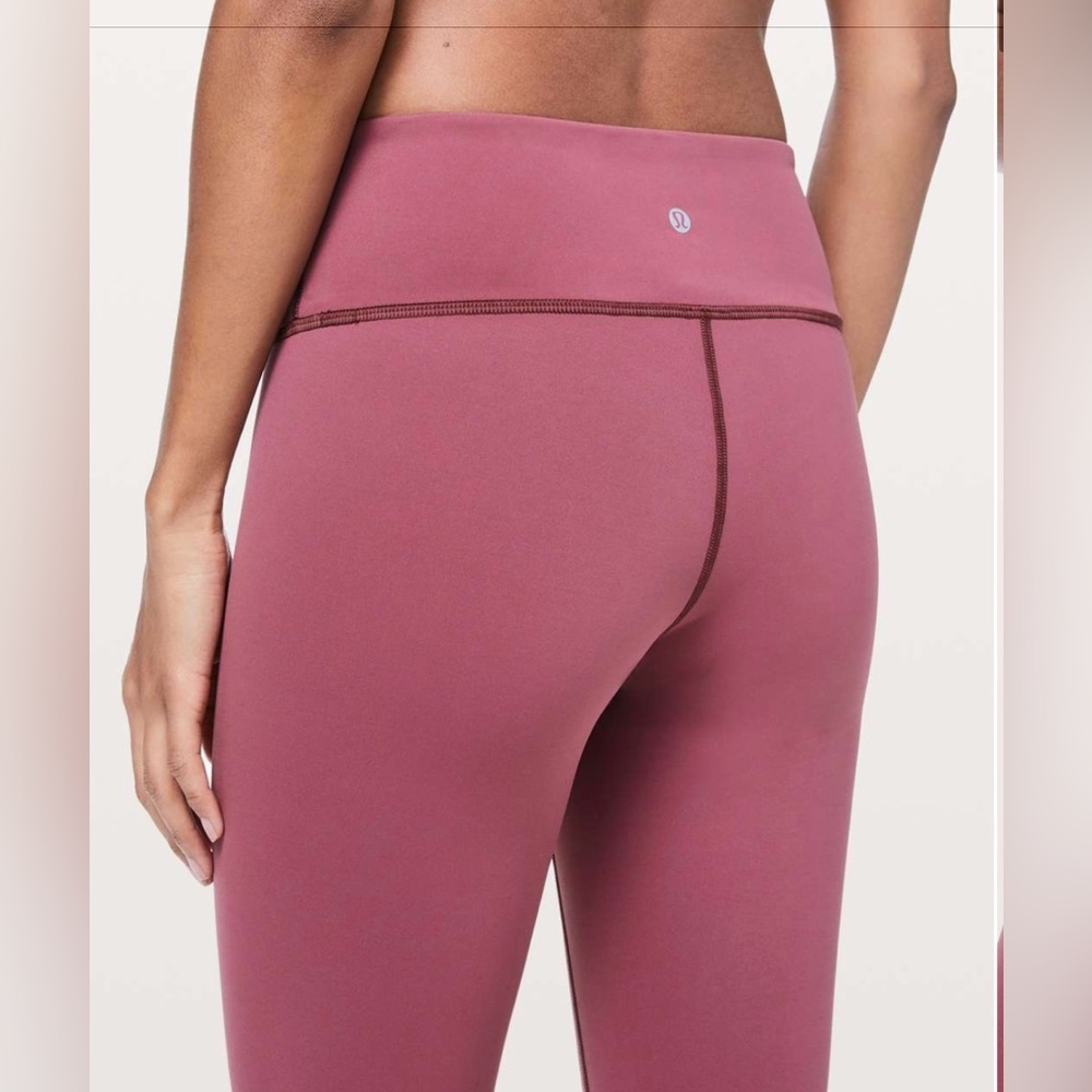 Lululemon Wunder Under Crop *Mid-Rise FullOn Luxtreme 21” Leggings Size 6 Merlot - Picture 3 of 13